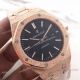 New Replica Audemars Piguet Royal Oak Black Dial Wrist Watch Frosted Gold Case (9)_th.jpg